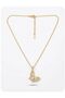 Women's Steel Necklace with Butterfly and Heart Detail and Zircon Stones