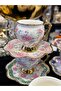 6-Piece Daisy Pattern Golded Colorful Coffee Cup Set 90 ml - 7