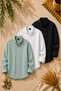 Men's Sofia Linen Long Sleeve Shirt Set – Summer and Seasonal 3-Piece Shirt Combination