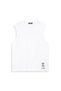 Minimal Printed Sleeveless White Undershirt