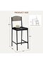 - Set of 2 Bar Stools, 39.2 Inches High, with Wide, Comfortable Seat, Modern Square Upholstered with Backrest and Footrest for Island, Counter, Dining Room - 2
