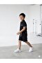 Boy's Black and White Stitched Detail Oversized Shorts Set - 3
