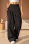 X Nurbeli Women's Wide Leg Asymmetrical Design Palazzo Trousers