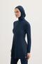 Lycra High Neck Hijab Swimsuit Set Navy Blue - 3