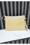 Unisex Straw Zipper Lined Long Strap Handbag Tablet Bag Portfolio Bag - 3