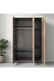 Kentorp 3 Door Wardrobe | Sturdy Closet Clothes Storage Cupboard | Modern Design Space Saving Swing Door Cabinet For Bedroom L120xW53.9xH192cm-Espresso/Columbia - 3
