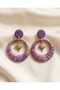 Pavlonya Papatya Purple Dreams Series 5 Polymer Clay & Epoxy Handmade Earrings - 2