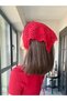 Crochet Bandana Red Heart Patterned Hand Knitted - 4