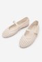 Women's Round Toe Hand Knitted Mary Jane Strappy Ballerinas Danela Ecru