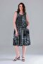 Women's Black Ethnic Pattern Standard Size Sleeveless Dress with Matching Pockets, Sizes 42-54 - 3