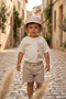 Boys' 100% Cotton Seek the Adventure Printed T-Shirt, Linen-Look Shorts and Hat 3-Piece Combo - 3
