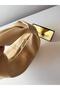 Women's Yellow Knot Handle Soft Textured Handbag Modern Croissant Model - 3