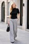 Women's Black Buckle Blouse - Short Sleeve Blouse with Side Metal Buckles and Gathered Detail - 2