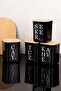 4-Pack 900 ml Bamboo Lid Transparent Labeled Tea & Sugar & Coffee & Salt Storage Container Black Acrylic Mica Jar - 3