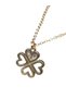 Lucky Clover Gold Steel Necklace with 4 Leaves and Heart Figure - 4