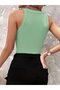 Women's Halter Sleeve Round Neckline Drop Detail Camisole Blouse - 3