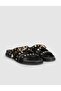 Women's Stone Detailed Genuine Leather Slippers - 2