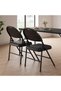 - Set of 2 Folding Metal Chairs with Non-Slip Ear Pads, Chair with Cotton and Linen Seat and Metal Frame, for Indoor and Outdoor Use, Room - 7