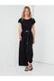 Black Round Neck Short Sleeve Long Knitted Jumpsuit