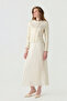 Asymmetric Zippered Lace Textured Pleated Gold Suit 1780 - 6