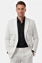 Men's White Slim Fit Double Breasted Suit with Lycra Striped Textured Metal Buttons 2600820 - 4