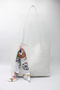 Women's White Large Size Scarf Detailed Handy Hand, Arm and Shoulder Bag with Puppy Detail - 2