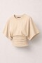 Ghassyco 3-Pack Women's 100% Cotton Stretchy Bat Sleeve Fitted Waist Crew Neck Summer Combed Cotton Sports T-Shirt - 4