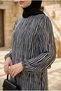 Women's Geometric Patterned Hijab Dress Long Sleeve Maxi Dress - 4