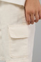 Solid Cargo Shorts with Button Closure - 2