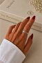 Xuping White Color Steel Honeycomb Pattern Women's Ring
