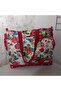 Red Baby Care Bag, Lunchbag, Floral Patterned Women's Bag 100% Cotton - 6