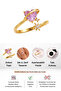 Women's Heart Stone Star Detailed Adjustable Gold Color Romantic Ring Lover Gift - 4