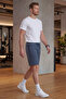 Men's Smoked Ultra Light Parachute Fabric Bermuda Shorts with Pockets and Elastic Waist - 4