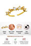 Women's Bow Figured Zircon Stone Adjustable Gold Color Elegant Ring - 4