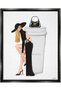 Fashion Wall Art Stylish Fashion Female Pose Coffee Designer Purse Jet Black Framed Floating Canvas 3Ready to Hang - 2