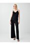 Black Wide-Legged Pleated Knitted Trousers