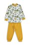 Civil Boy's Kids Crest Printed Pajama Set |   School Nursery and Daily Use - Mustard