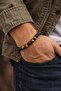 Cat's Eye and Volcanic Natural Stone Men's Bracelet - 3
