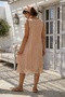 Camel Pool Collar Sleeveless Pocketed Lined Embroidered Washable Casual Cotton Woven Dress 115 55 - 4