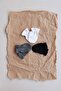 Set of 3 Black-Anthracite-White Newborn Gloves - 6