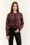 Sarah Women's Wool Blend Knitwear Cardigan Burgundy