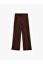 Regular Waist Pocketed Lace-Up Wide Leg Trousers - 3