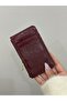 Women's Burgundy Leather Look Multi-Compartment Mini Wallet & Card Holder |   Functional Design with Zippered Coin Compartment and Snap Fasteners - 4