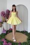 Women's Poplin Fabric Strapless Corset Detailed Ruched Mini Puffy Dress - 5