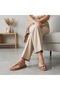 (Bianca) Buckle Detailed Daily Women's Slippers Vison - 5