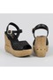 (Bianca) Dogu Light Sole Straw Daily Women's Sandals Black - 3