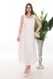 White Scallop Detailed Strappy Midi Dress