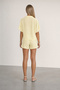 Women's Yellow Jacket Collar Oversize Linen Shirt and Tie-Up Shorts Skirt Set Alc-X13941 - 5
