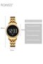 Women's Digital Touch Screen Watch LED Display Round Dial Rhinestones Decorated Bezel Waterproof Luminous Stainless Steel Strap Wristwatch Calendar Display Gold - 2