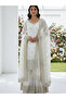 White Silk Top Bottom & Dupatta - HRT7522 -White